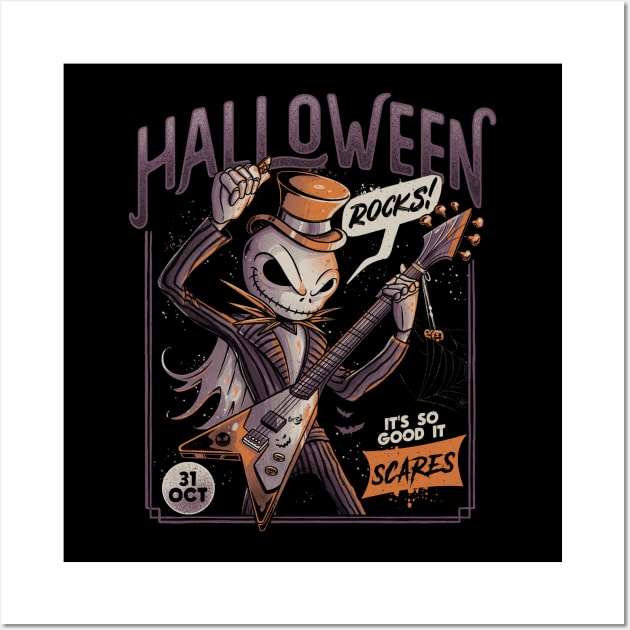 Halloween Rocks Spooky Skellington Rocker Wall Art by eduely